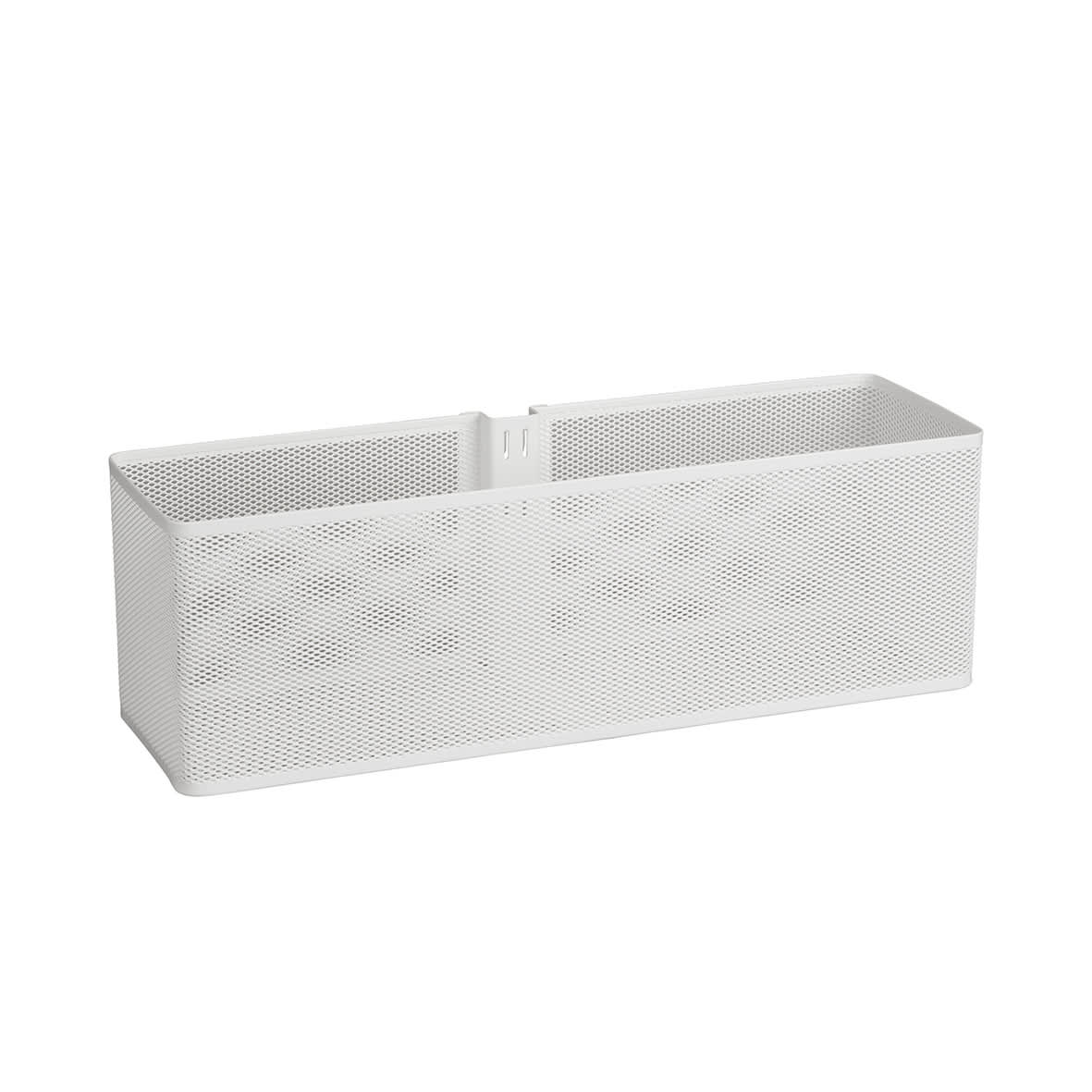 Top Track System - Deep Mesh Basket for Door & Wall Racks - 435 x 135 x 140mm - White