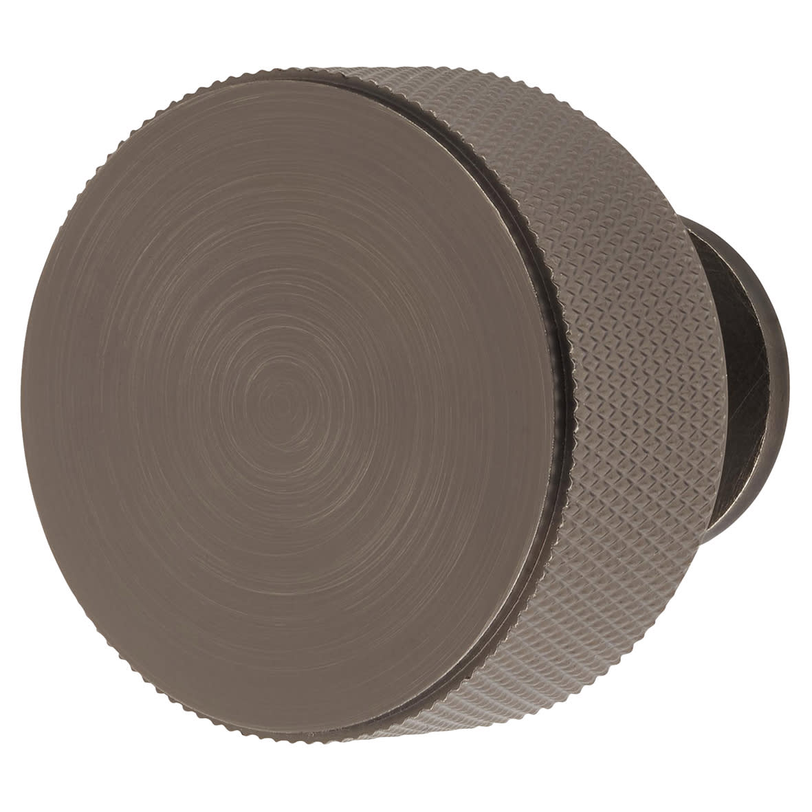 Knurled Radio Round Cabinet Knob - 35mm Diameter - Anthracite Grey