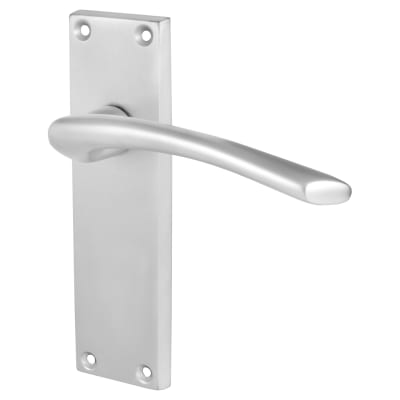 Satin Chrome Latch Door Handles - Rimini Range - 151 x 42mm