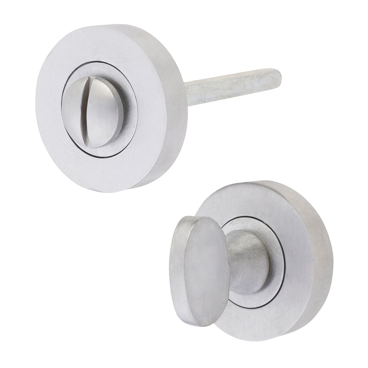 Mini Bathroom Turn & Release - 35mm Diameter - Satin Chrome