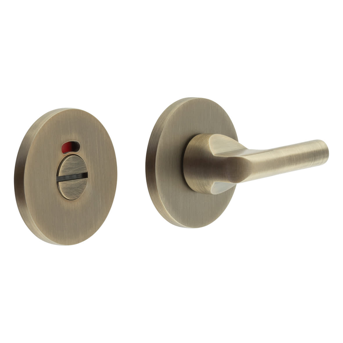 Bathroom Turn & Release with Indicator - 54mm Diameter - Antique Brass