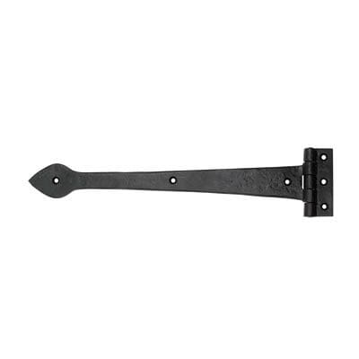 Tudor Plain Door Tee Hinge - 430 x 101mm - Antique Black Iron - Pair