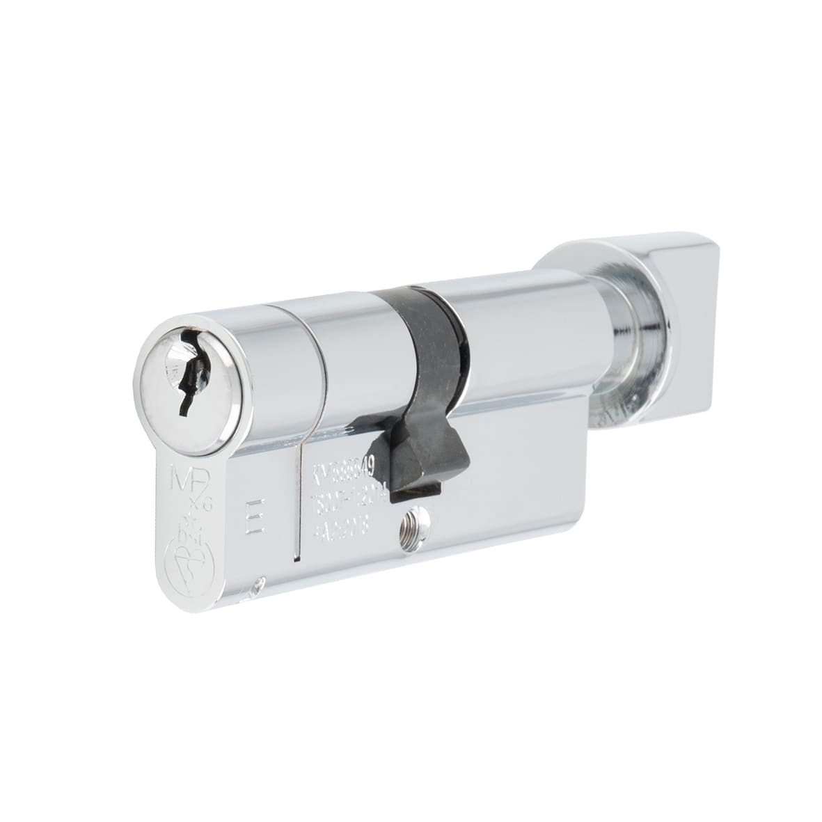 1 Star 6 Pin 80mm Euro Thumbturn Cylinder - 40 + 40mm - Polished Chrome - Keyed to Differ