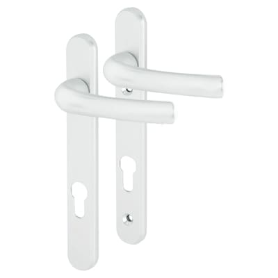 1710RH/3370N White uPVC Multipoint Door Handles - Short Plate - 92mm c/c - Tokyo Range