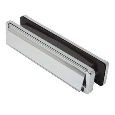 uPVC/Timber - Nu-Mail Letter Plate - 310 x 68mm - Door Thickness 40-80mm - Bright Chrome