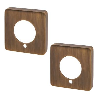 Square Privacy Rose Cover - Antique Brass