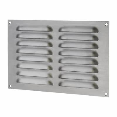 Hooded Louvre Vent - 229 x 152mm - 6650mm² Free Air Flow - Satin Chrome