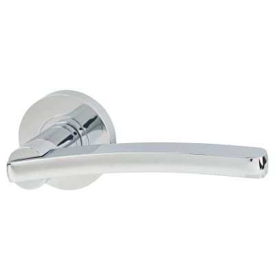 Polished Chrome Door Handles on Round Rose - Condor Range