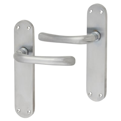 Satin Chrome Latch Door Handles - Sassari Range - 182 x 39mm