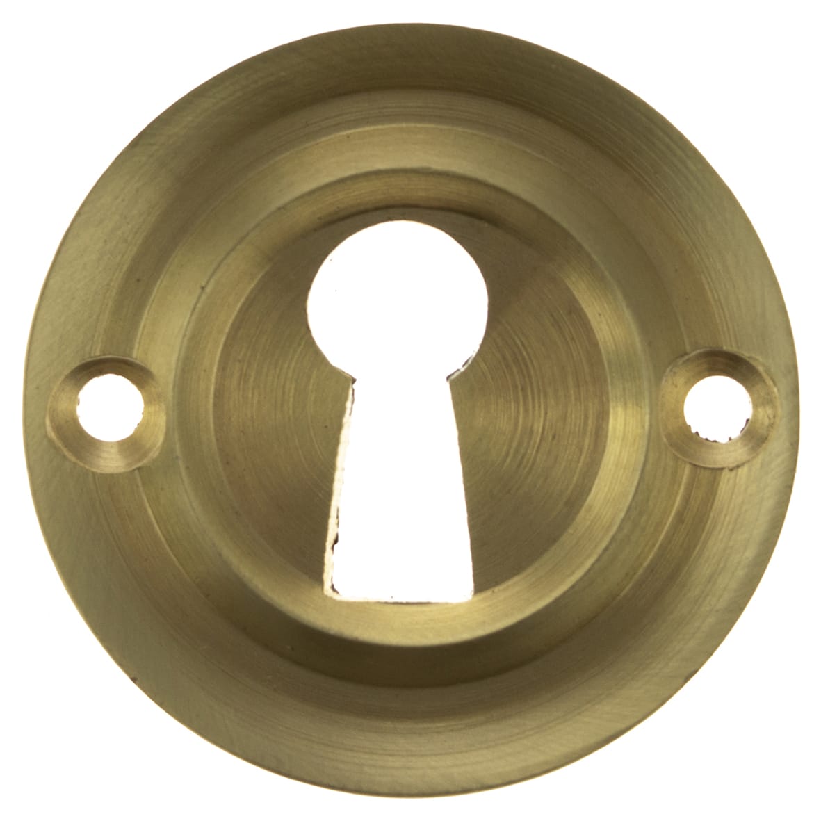 Old English Escutcheon - 42mm Diameter - Keyhole - Satin Brass - Pair