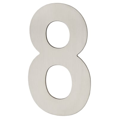 100mm Concealed Screw Fix Door Numeral - 8 - Satin Stainless Steel