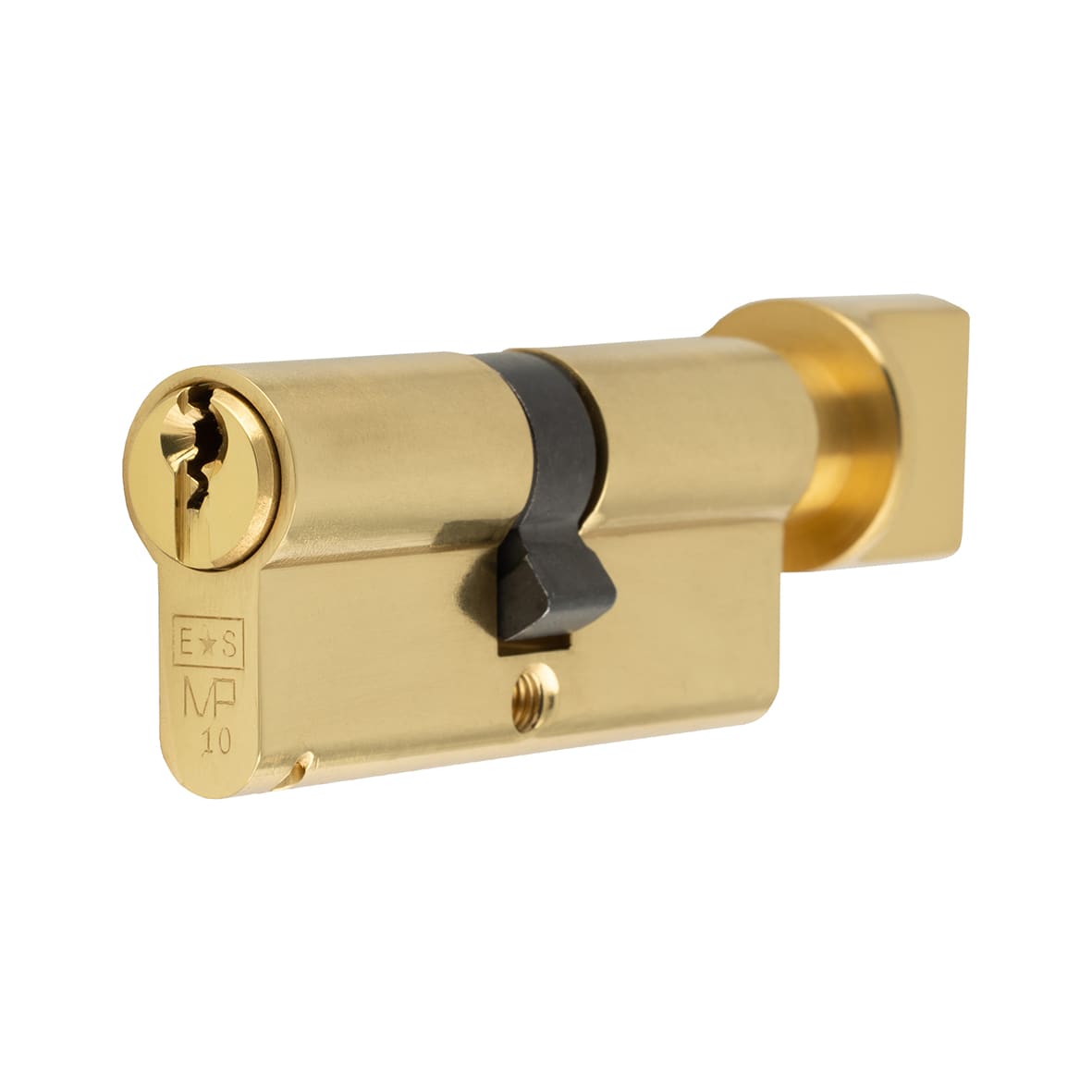 10 Pin 80mm Euro Thumbturn Cylinder - 40mm Turn + 40mm - Polished Brass - Keyed to Differ