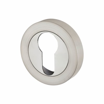 Escutcheon - 50mm Diameter - Euro - Satin/Polished Chrome