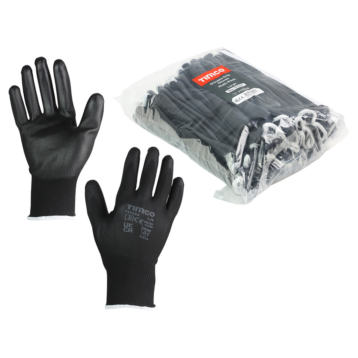 Durable Grip Glove - Large - 12 Pairs