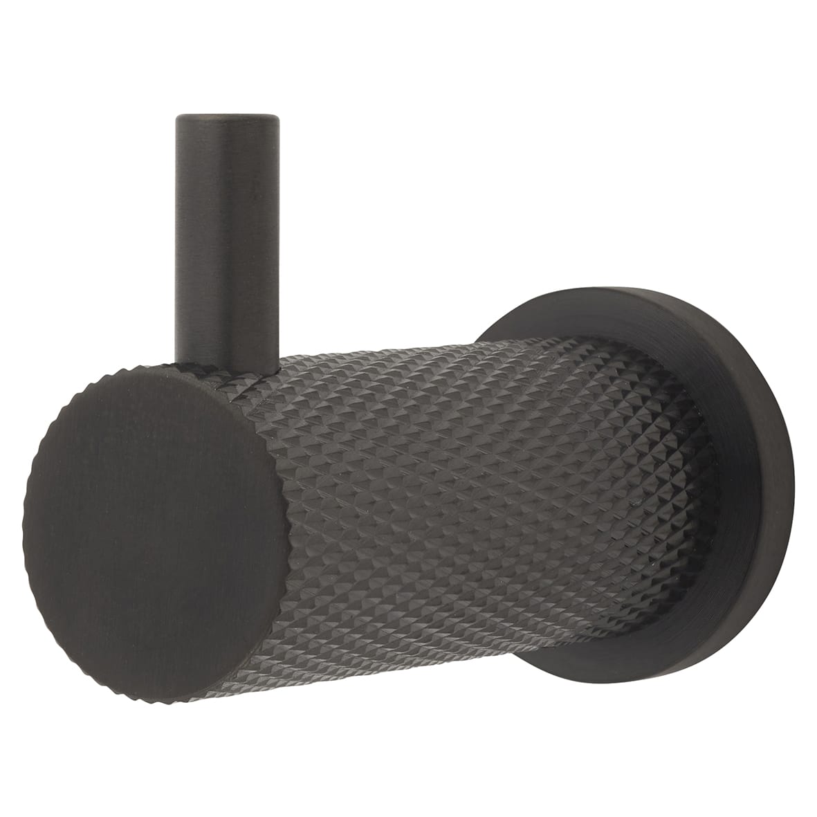 Brunel Diamond Knurled Single Coat Hook - 48 x 25mm - PVD Dark Bronze