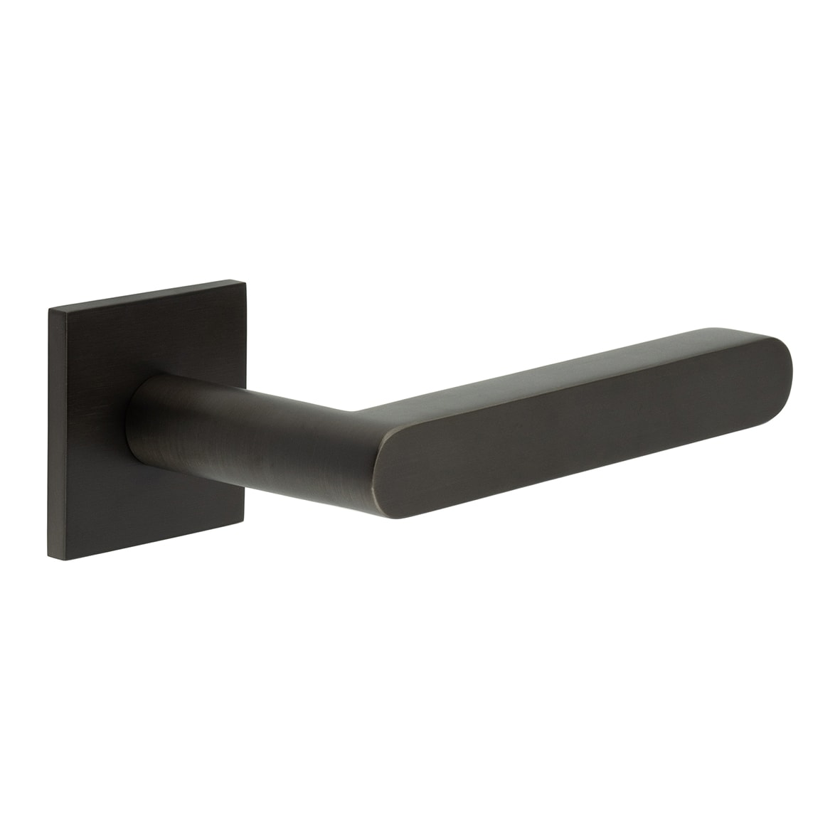 Dark Bronze Unsprung Fire Rated Door Handles on Square Rose - CR-101 Range