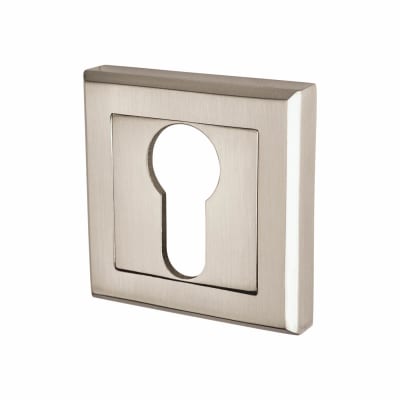 Square Escutcheon - 50 x 50mm - Euro - Satin Nickel