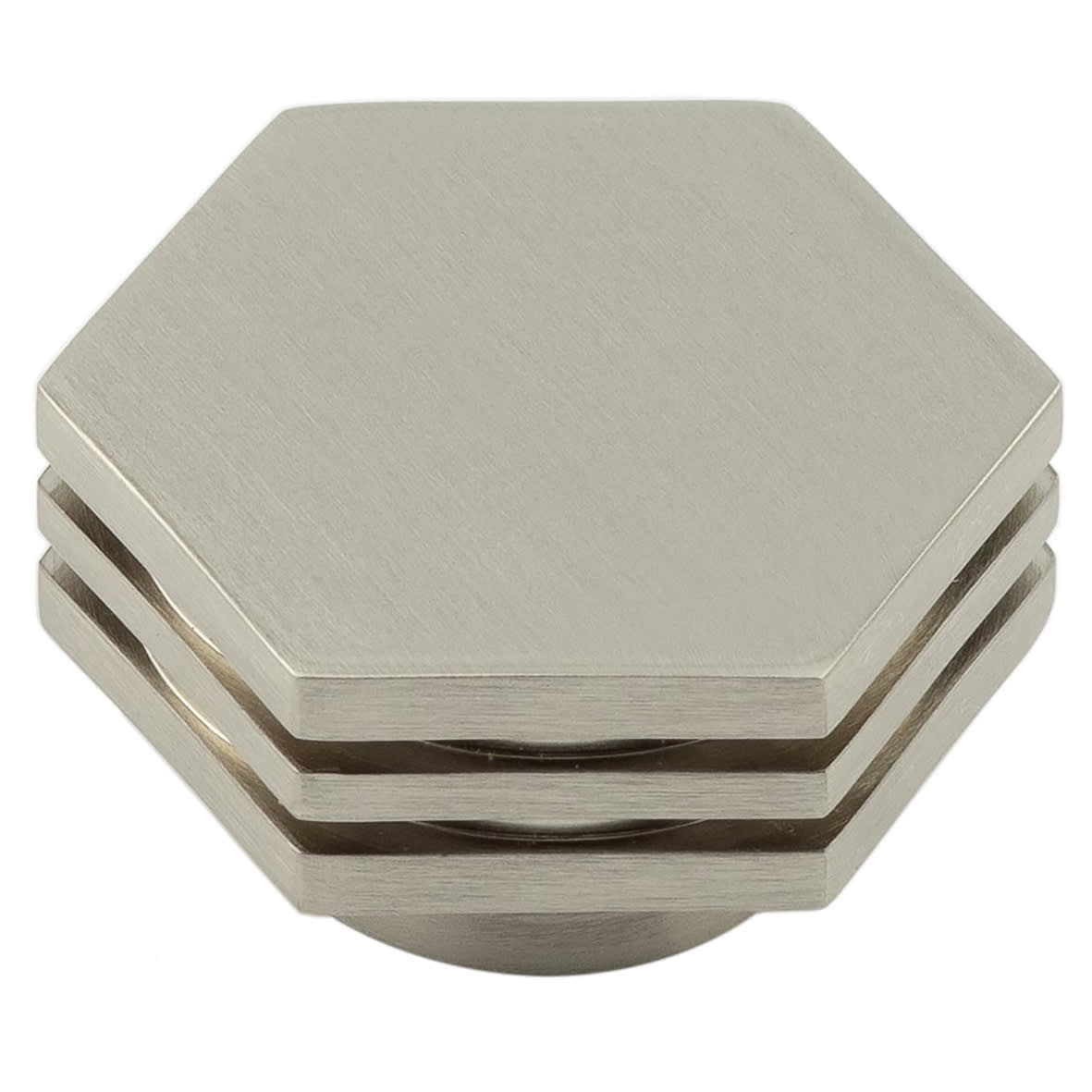 Nile Hex Cabinet Knob - 40mm Diameter - Satin Nickel