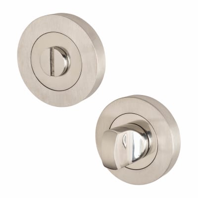 Duo Bathroom Turn & Release - 53mm Diameter - Satin/Polished Stainless Steel