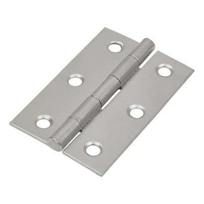 Steel Butt Door Hinge - 75 x 50mm - Durosil Silver Finish