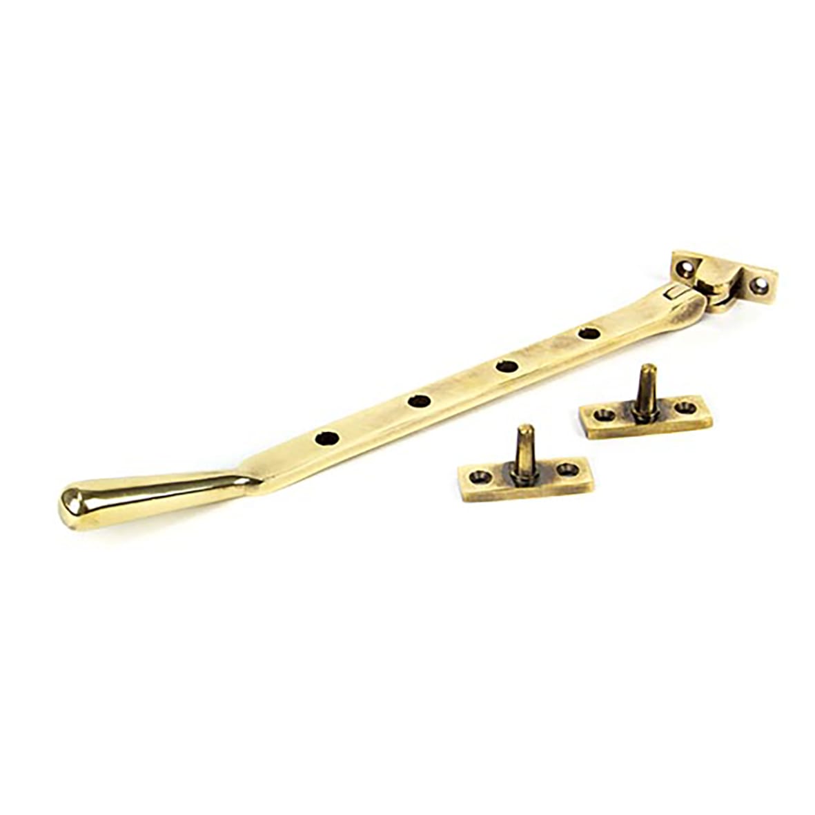 Newbury Casement Window Stay - 10"/250mm Length - Aged Brass