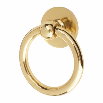 Victorian Ring Door Knocker - Polished Brass - 134 x 102mm