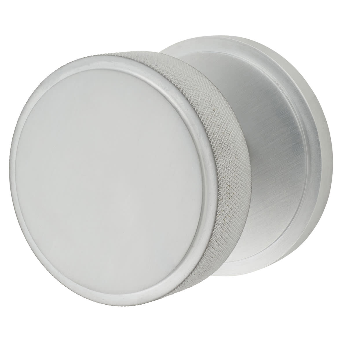 Satin Chrome Round Knurled Centre Door Knob - 80mm Rose Diameter