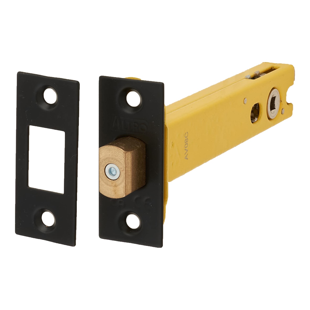 5mm Bolt Through Tubular Bathroom Deadbolt - 127mm Case - 108mm Backset - Square - Matt Black