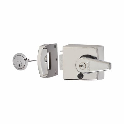 Double Locking Nightlatch - 60mm Backset - Polished Chrome Case/Cylinder