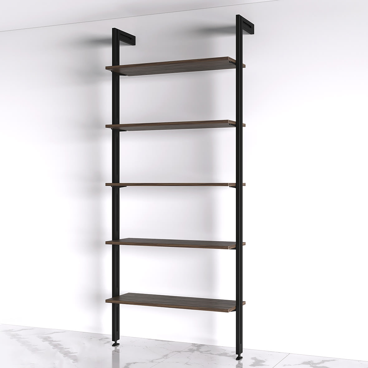 Zero Wooden Shelf Brackets - 200mm Length - Black - Pair