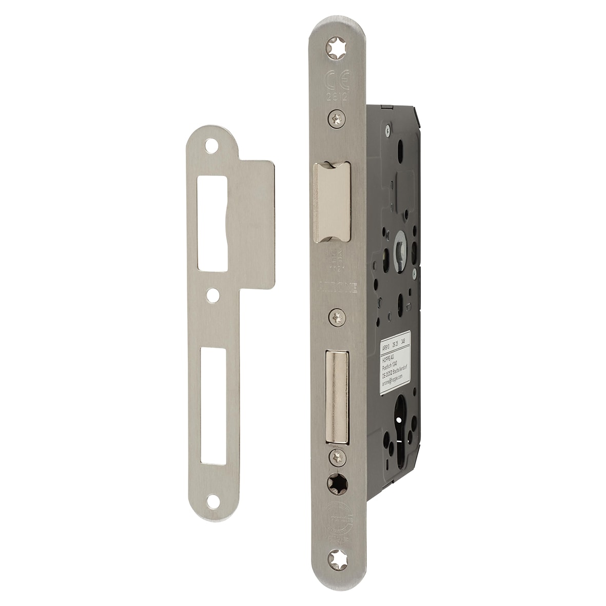 Euro Profile DIN Sashlock - 88mm Case - 60mm Backset - Radius - Satin Stainless Steel