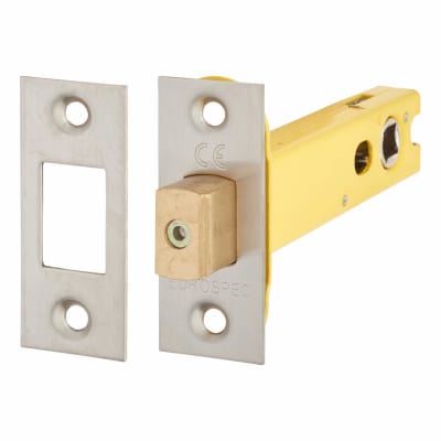 8mm Bolt Through Tubular Bathroom Deadbolt - 102mm Case - 82mm Backset - Square - Satin Stainless