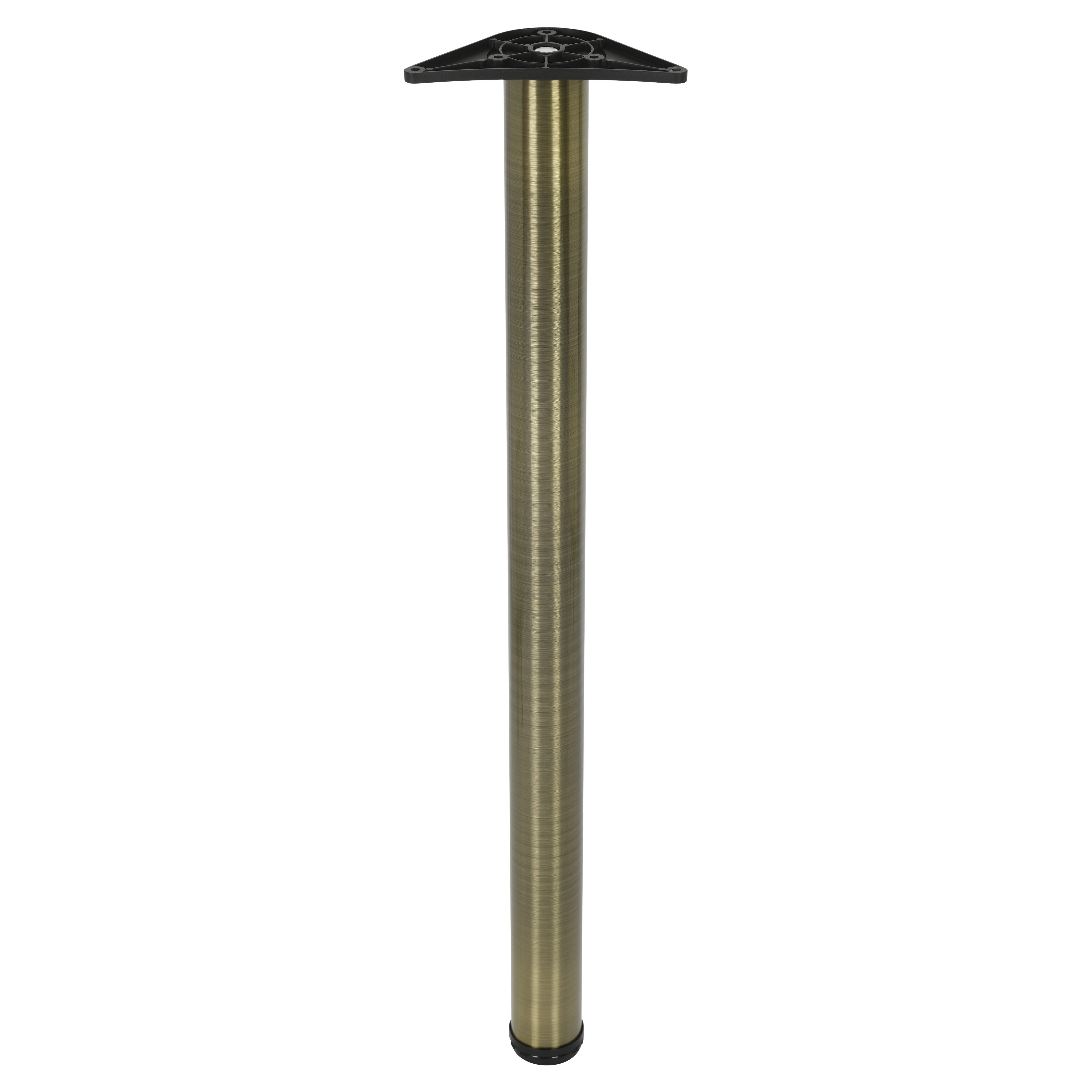Round Adjustable Worktop Support Breakfast Bar Table Leg - 60 x 870-895mm - Antique Brass