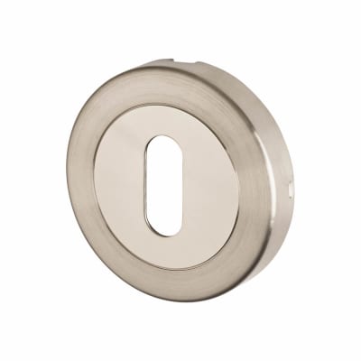 Duo Escutcheon - 53mm Diameter - Keyhole - Satin/Polished Stainless Steel