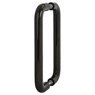 Ebony Black Nylon D-Bar Door Pull Handles - Back to Back - 425mm c/c