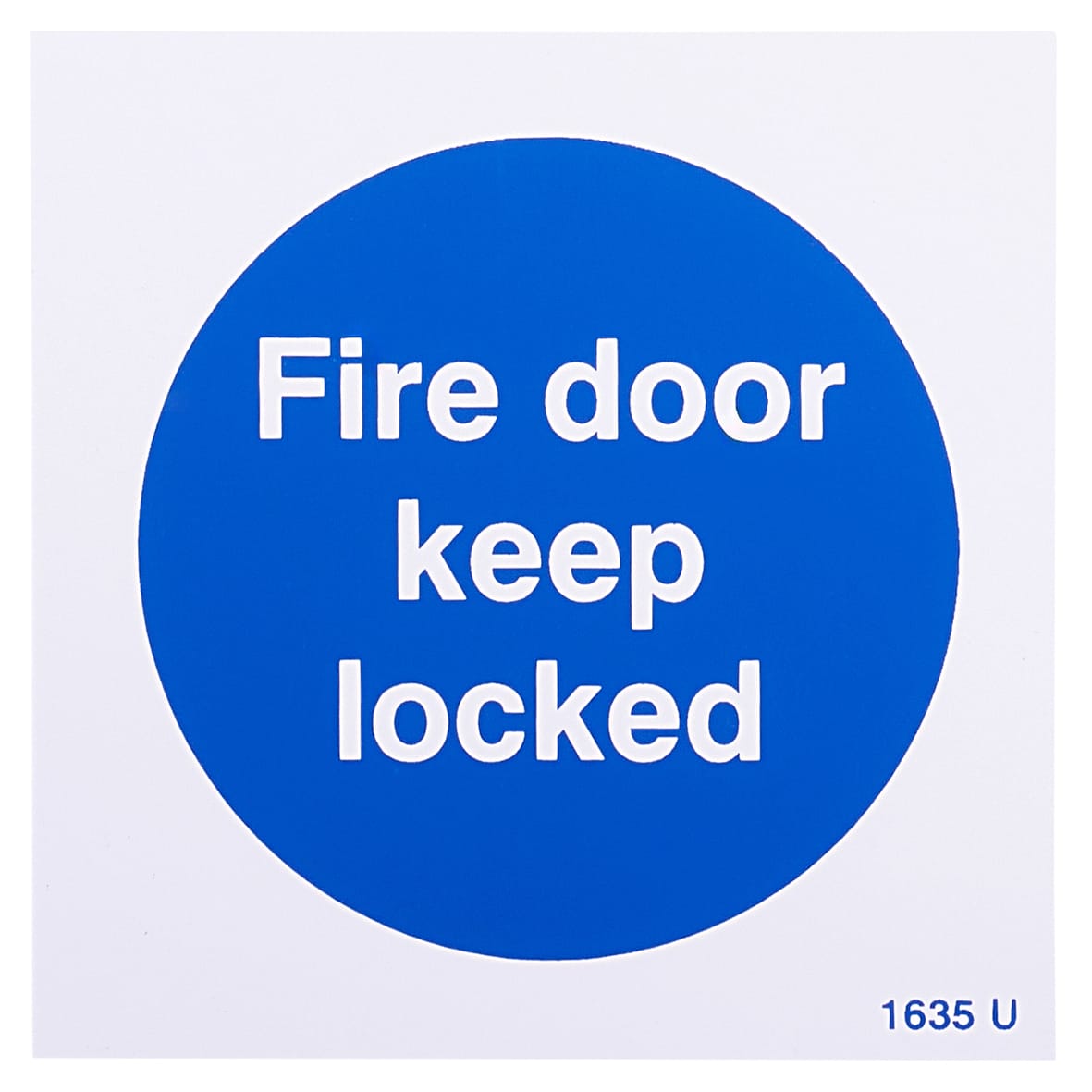 Fire Door Keep Locked Door Sign - 100 x 100mm - Rigid Plastic - Pack of 10
