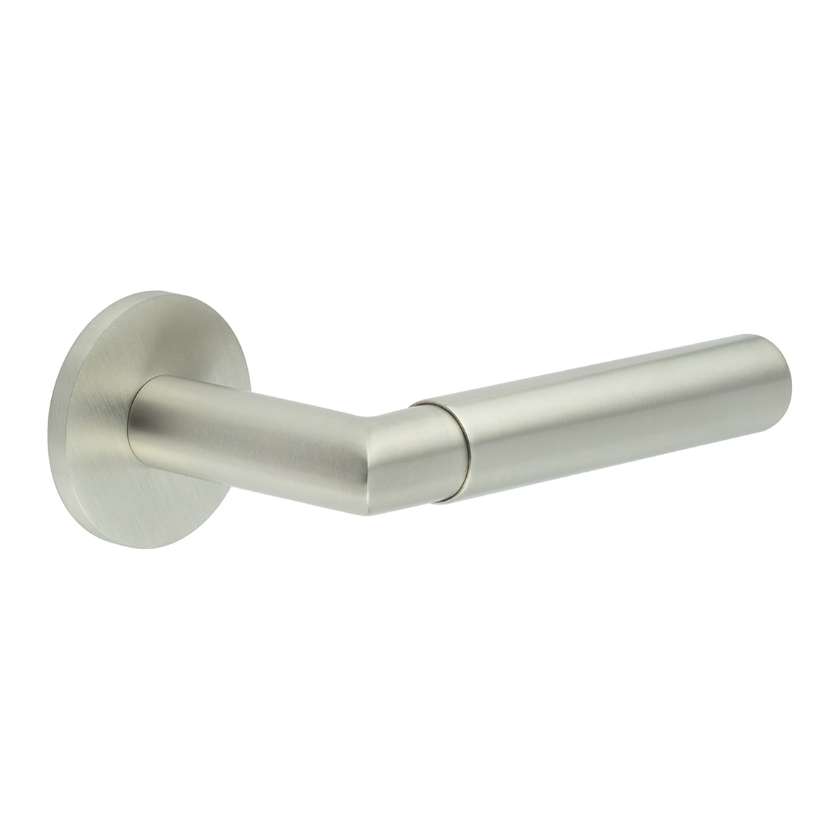 Satin Stainless Steel Fixed Dead Door Handles on Round Rose - CR-102 Range