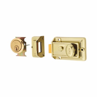 77 Traditional Nightlatch - 60mm Backset - Polished Brass Case/Cylinder