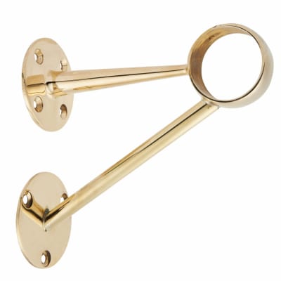 51mm Solid Brass Bar Rail Angled Stem Bracket - Polished