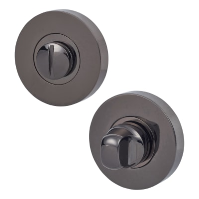 Bathroom Turn & Release - 52mm Diameter - Black Nickel