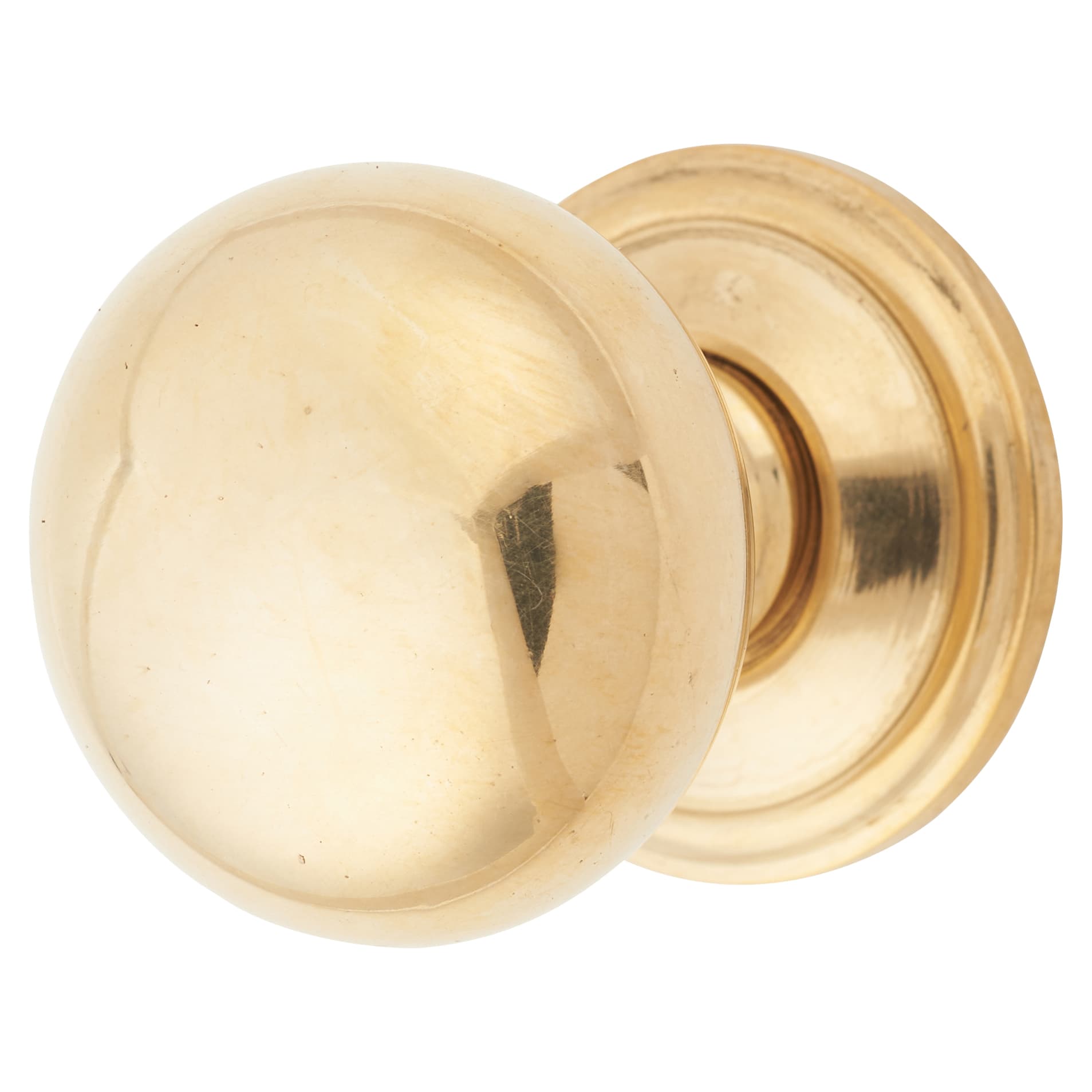 Mushroom Round Cabinet Knob - 32mm Diameter - Polished Brass