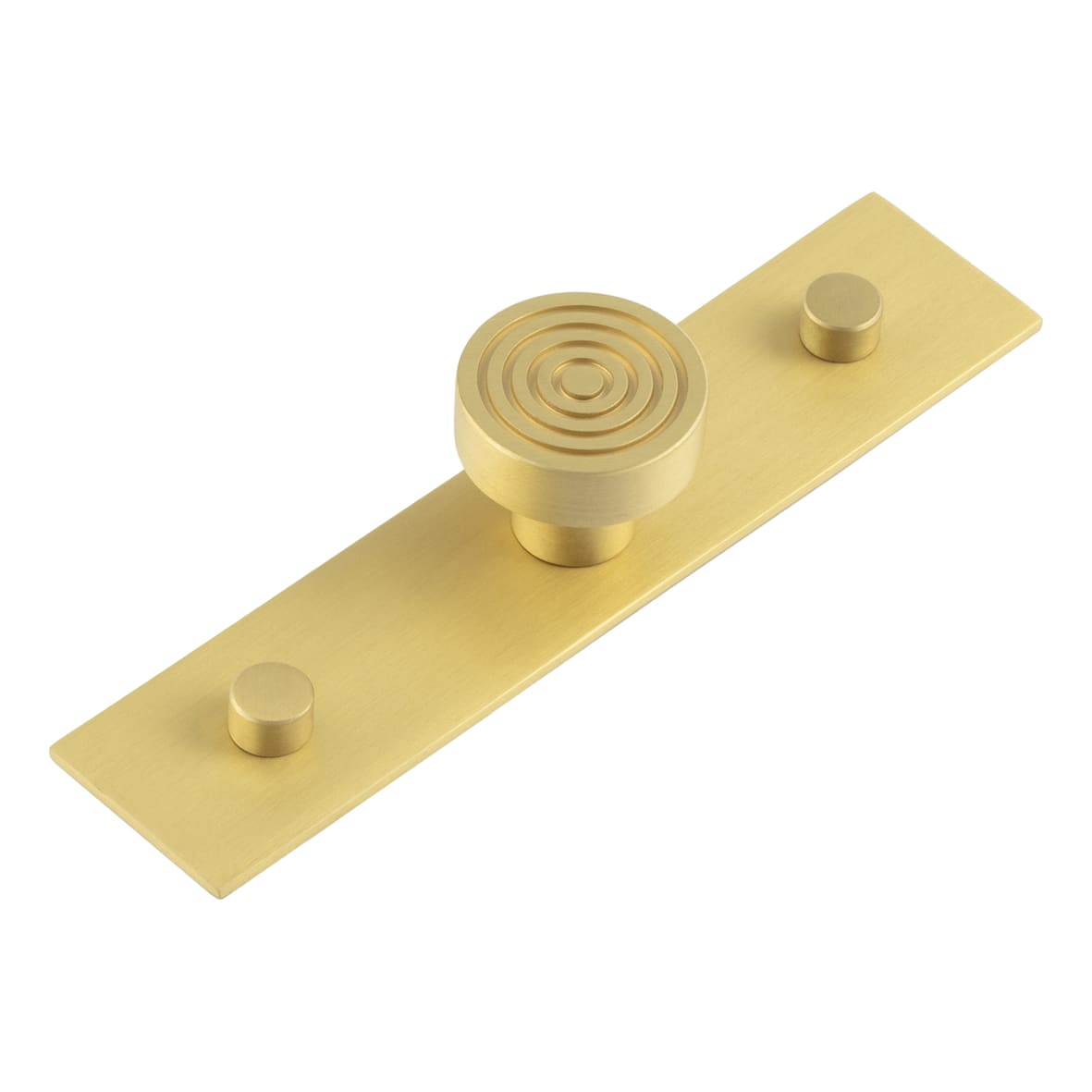 Murray Round Cabinet Knob on Plain Backplate - 30mm Diameter - Satin Brass