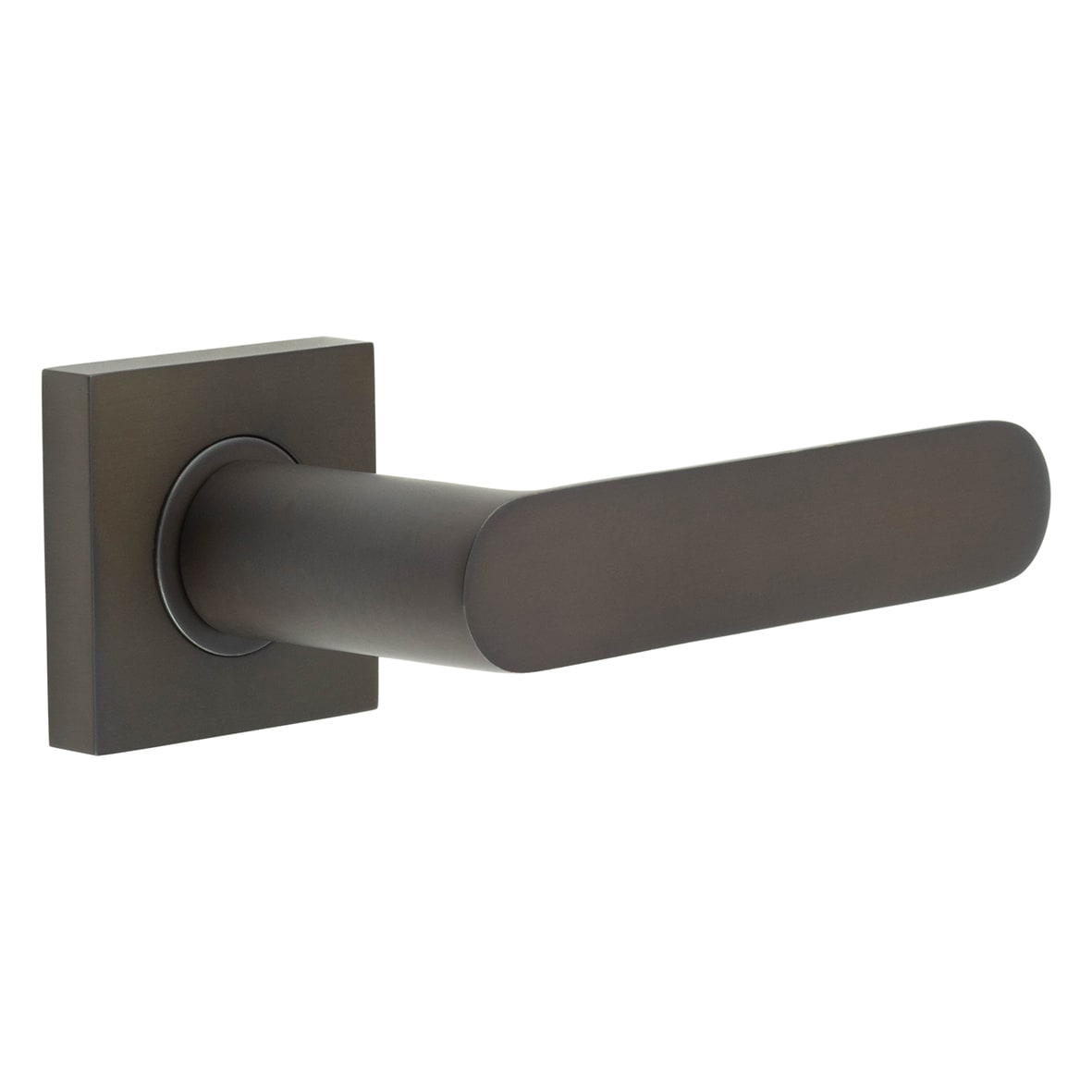 Dark Bronze Fire Rated Door Handles on Square Rose - Kensington Range