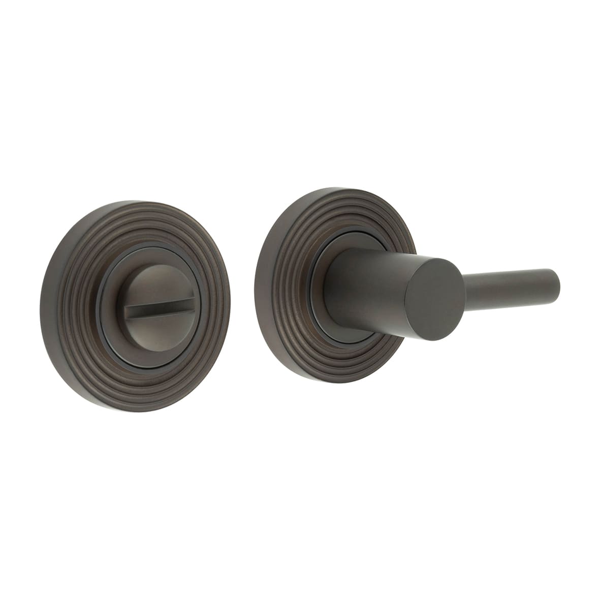 Easy Turn & Release with Reeded Rose - 50mm Diameter - Dark Bronze