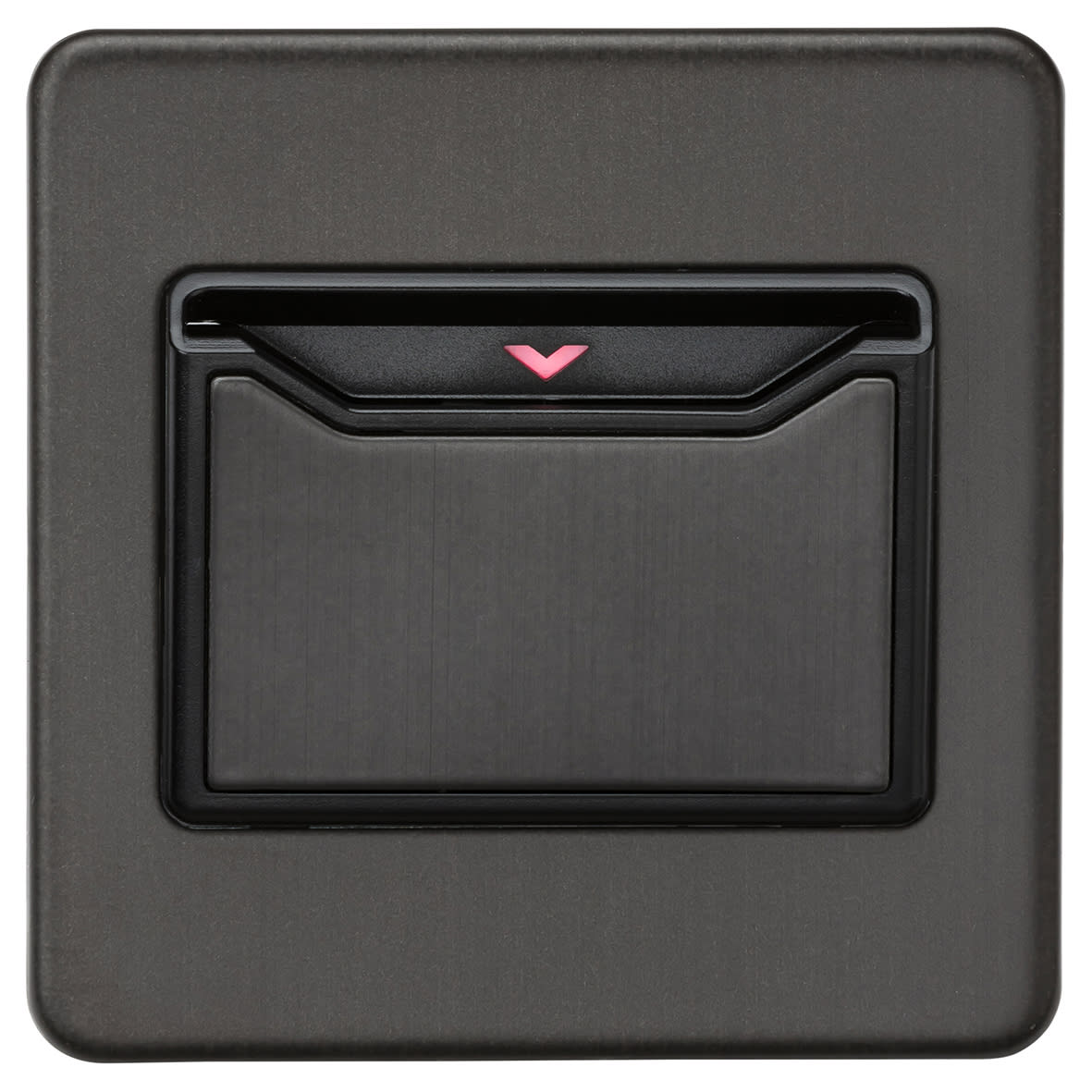 32A 1 Gang Screwless Flat Plate Key Card Switch - Smoked Bronze
