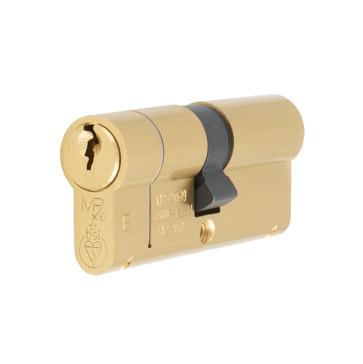 1 Star 6 Pin 80mm Euro Double Cylinder - 40 + 40mm - Satin Brass - Keyed to Differ