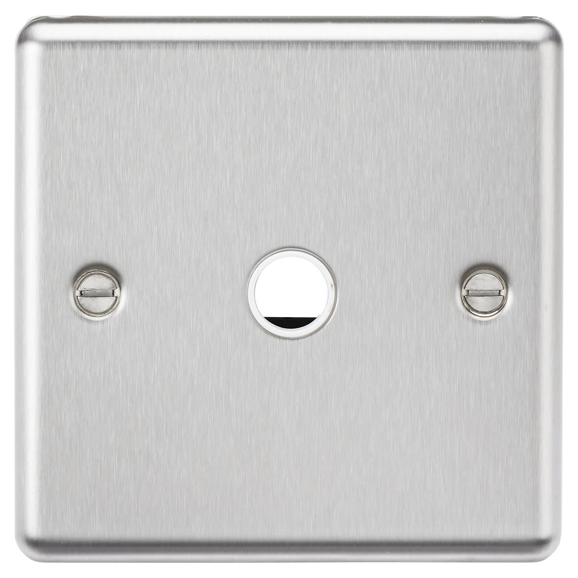 20A Round Edge Flex Outlet Plate - Brushed Chrome