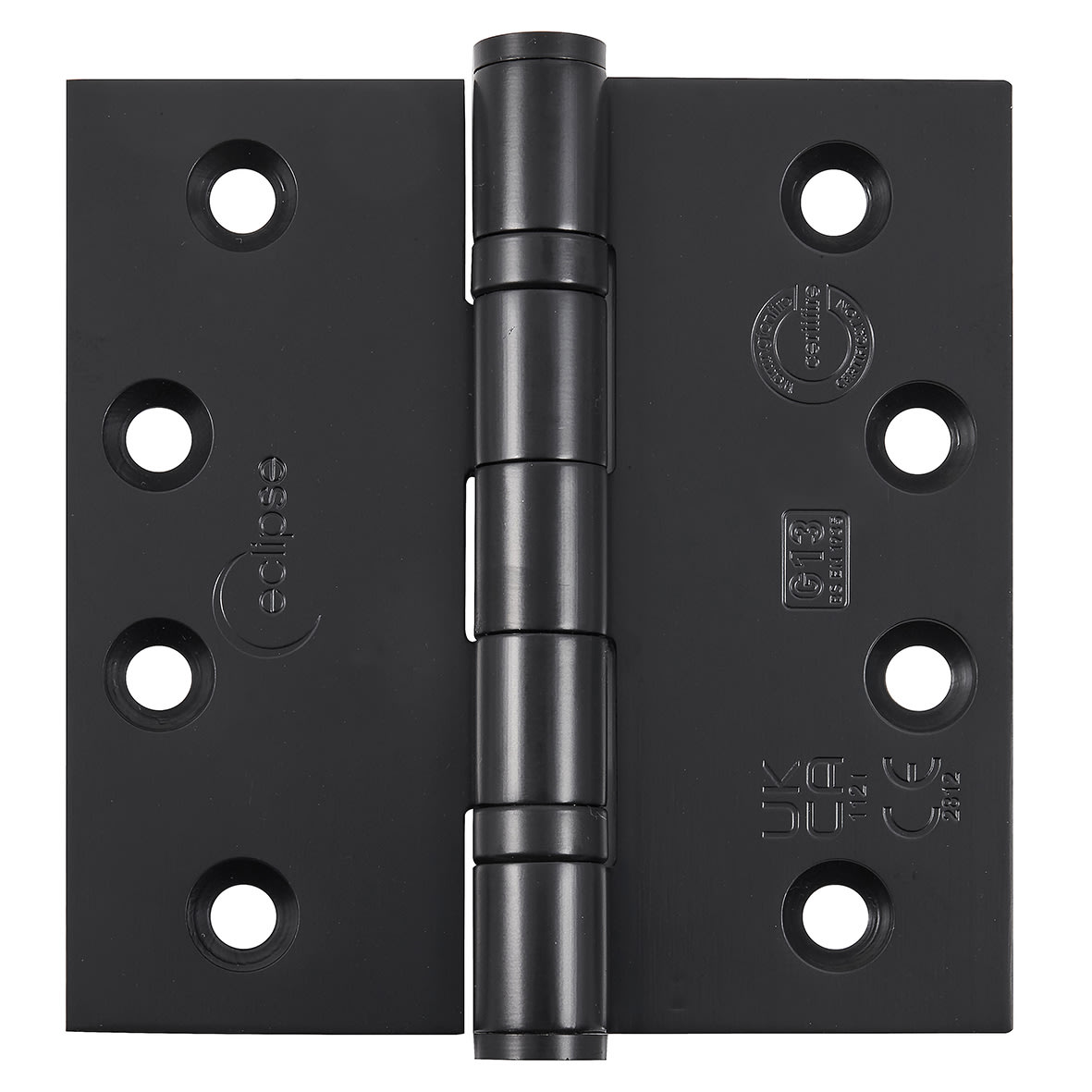 Ball Bearing Grade 13 Butt Fire Door Hinge - 102 x 102 x 3mm - Matt Black - Pair