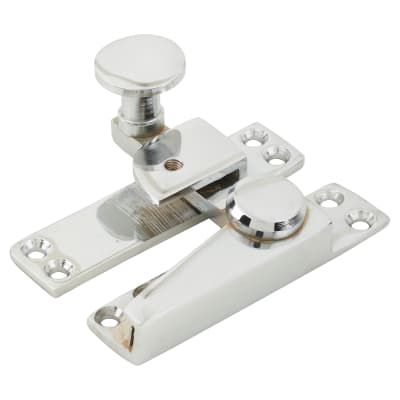 Heavy Duty Straight Quadrant Arm Locking Sash Window Fastener - 70 x 17mm - Pol Chrome