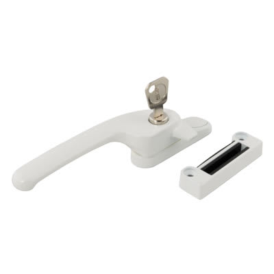 Guru Breakseal Locking Casement Window Fastener - Left Hand - White